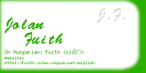 jolan fuith business card